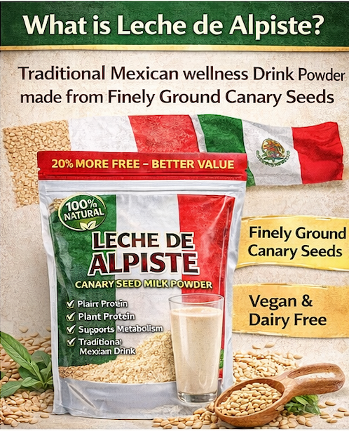 Leche de Alpiste Canary Seed Milk Powder – 16 oz (454g) Dairy Free Plant Protein Drink Mix – Traditional Mexican Alpiste Drink Powder – Vegan, Lactose Free, Smooth Energy & Metabolism Support
