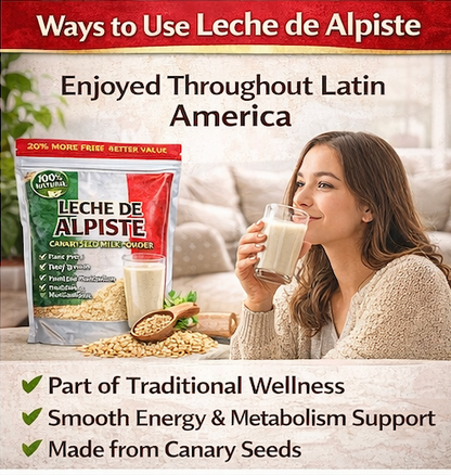 Leche de Alpiste Canary Seed Milk Powder – 16 oz (454g) Dairy Free Plant Protein Drink Mix – Traditional Mexican Alpiste Drink Powder – Vegan, Lactose Free, Smooth Energy & Metabolism Support