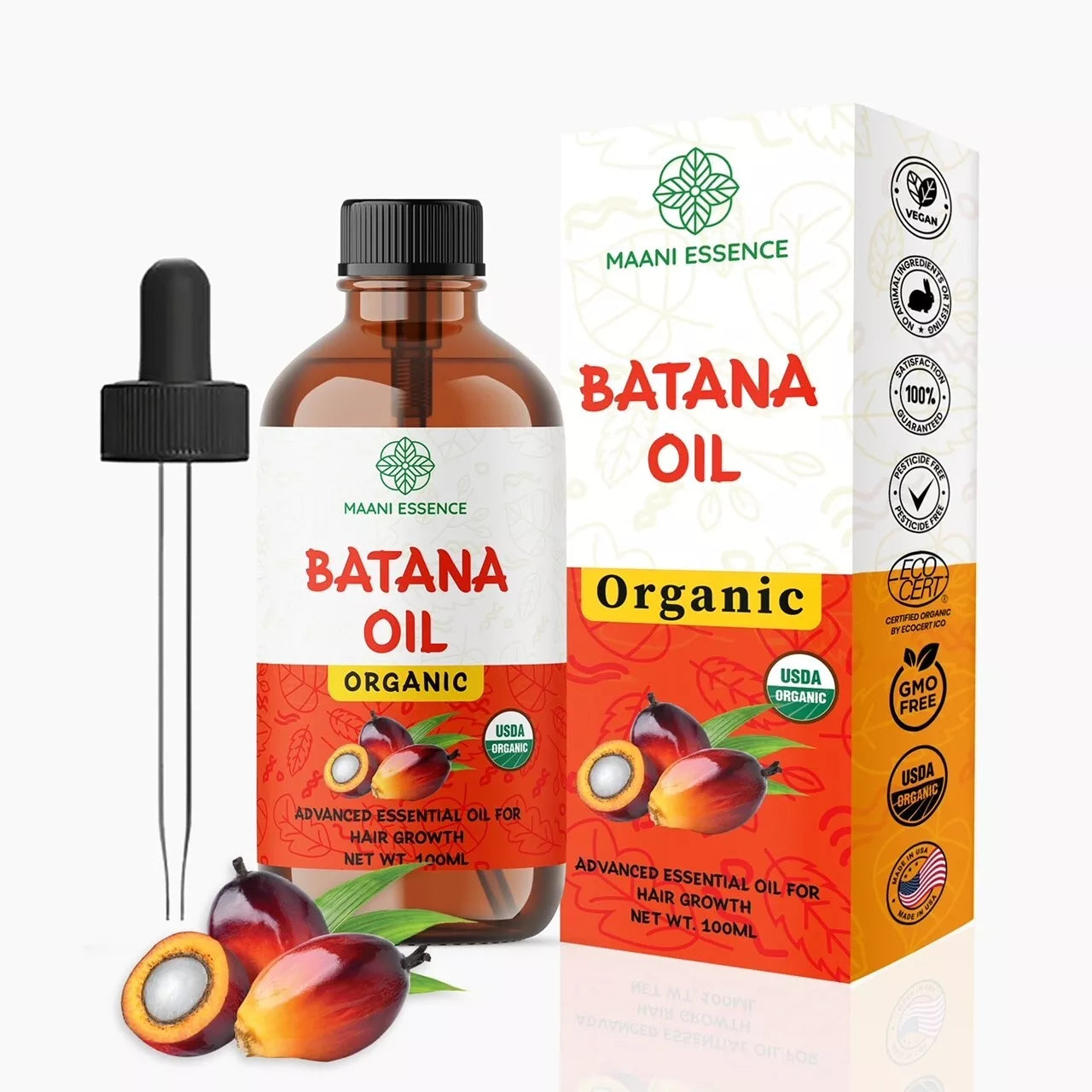 100ML LARGE ORGANIC BATANA OIL 100% PURE AND NATURAL -NON GMO - MADE IN USA Prem