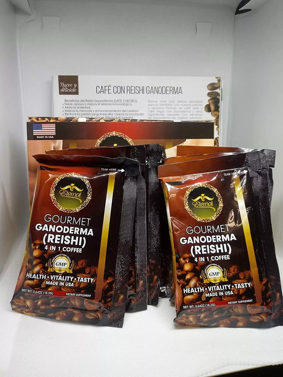 Gourmet Ganoderma (Reishi) 4 in 1 coffee 15 sachets WITH COLUMBIAN COFFEE