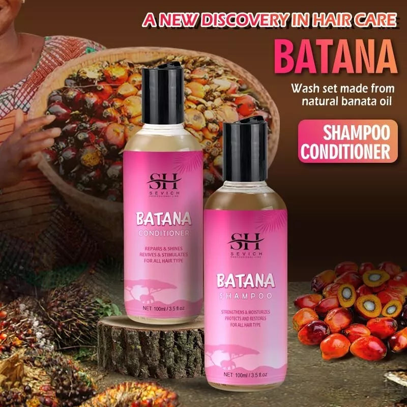 Batana Oil Hair Shampoo & Conditioner - 2Pcs Batana Hair Care, Repair Damaged Ha