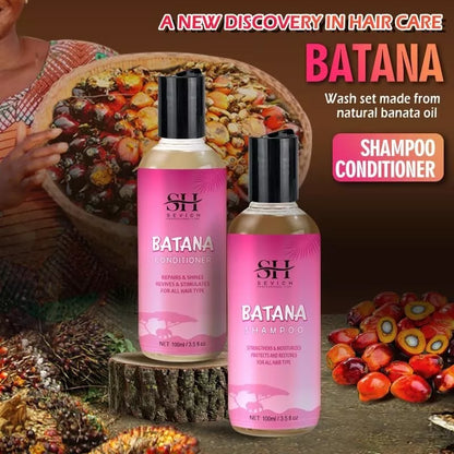 Batana Oil Hair Shampoo & Conditioner - 2Pcs Batana Hair Care, Repair Damaged Ha