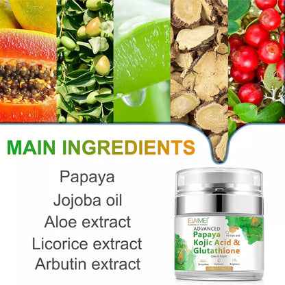 Papaya Cream, Kojic Acid Glutathione Skin Nourishing Resurfacing Face Cream