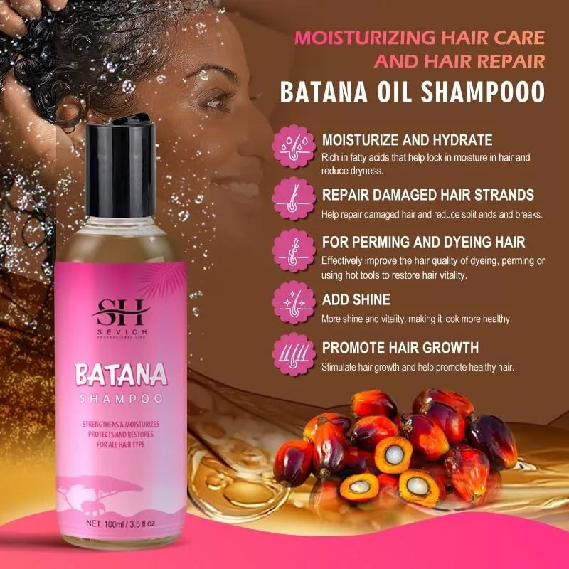 Batana Oil Hair Shampoo & Conditioner - 2Pcs Batana Hair Care, Repair Damaged Ha
