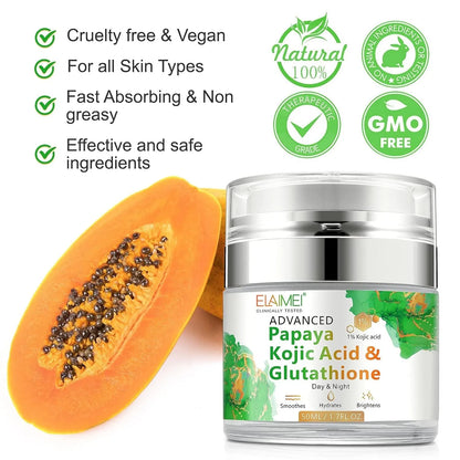 Papaya Cream, Kojic Acid Glutathione Skin Nourishing Resurfacing Face Cream