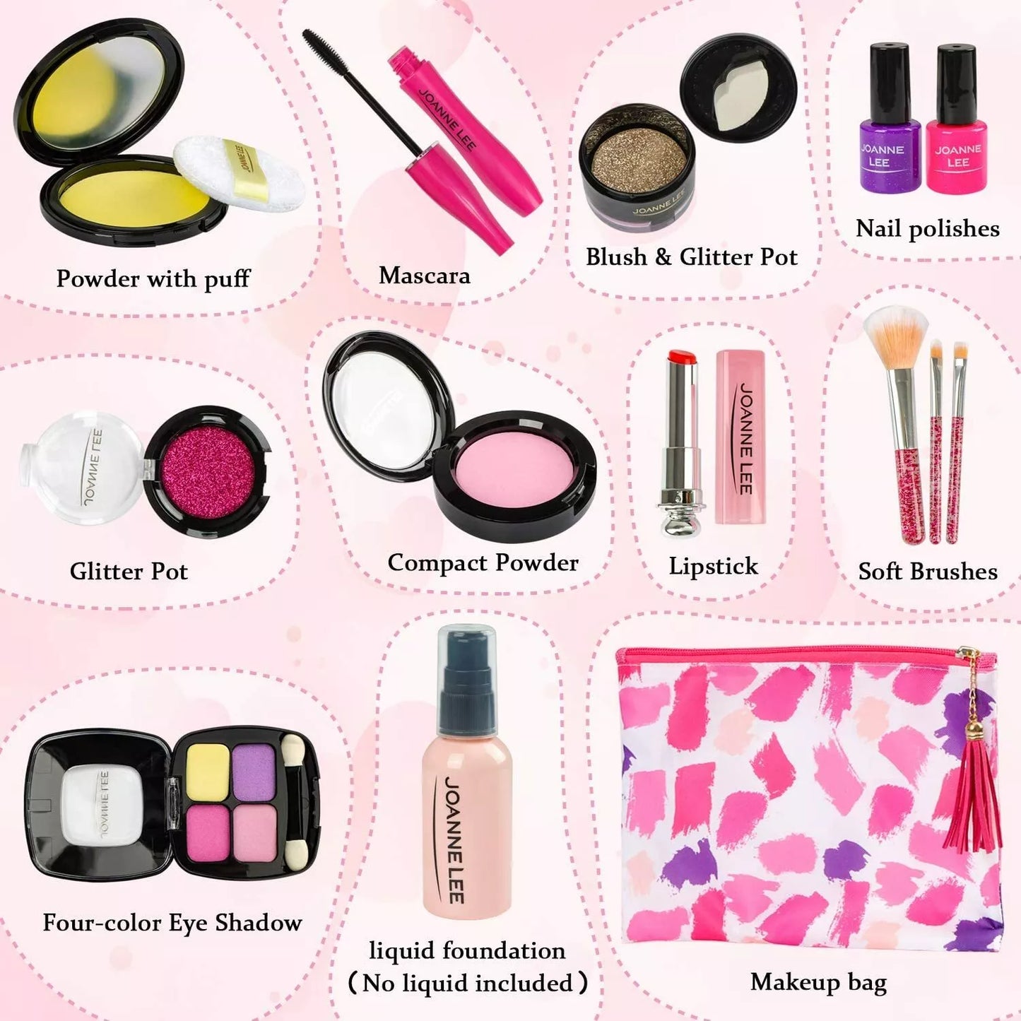 Kids Makeup Pretend Play Cosmetic Play Makeup Toy Set Kit for Little Girls Toys