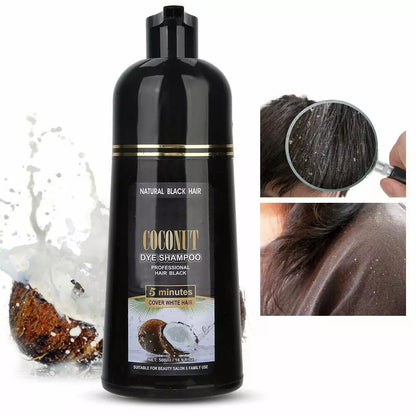 Coconut Black Permanent Hair Dye Instant Hair Dye Fast Color Shampoo Argan Oil