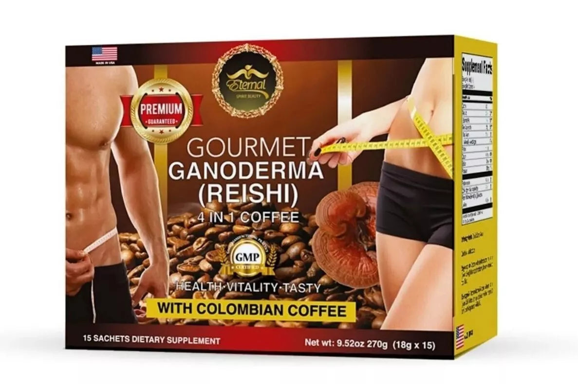 Gourmet Ganoderma (Reishi) 4 in 1 coffee 15 sachets WITH COLUMBIAN COFFEE